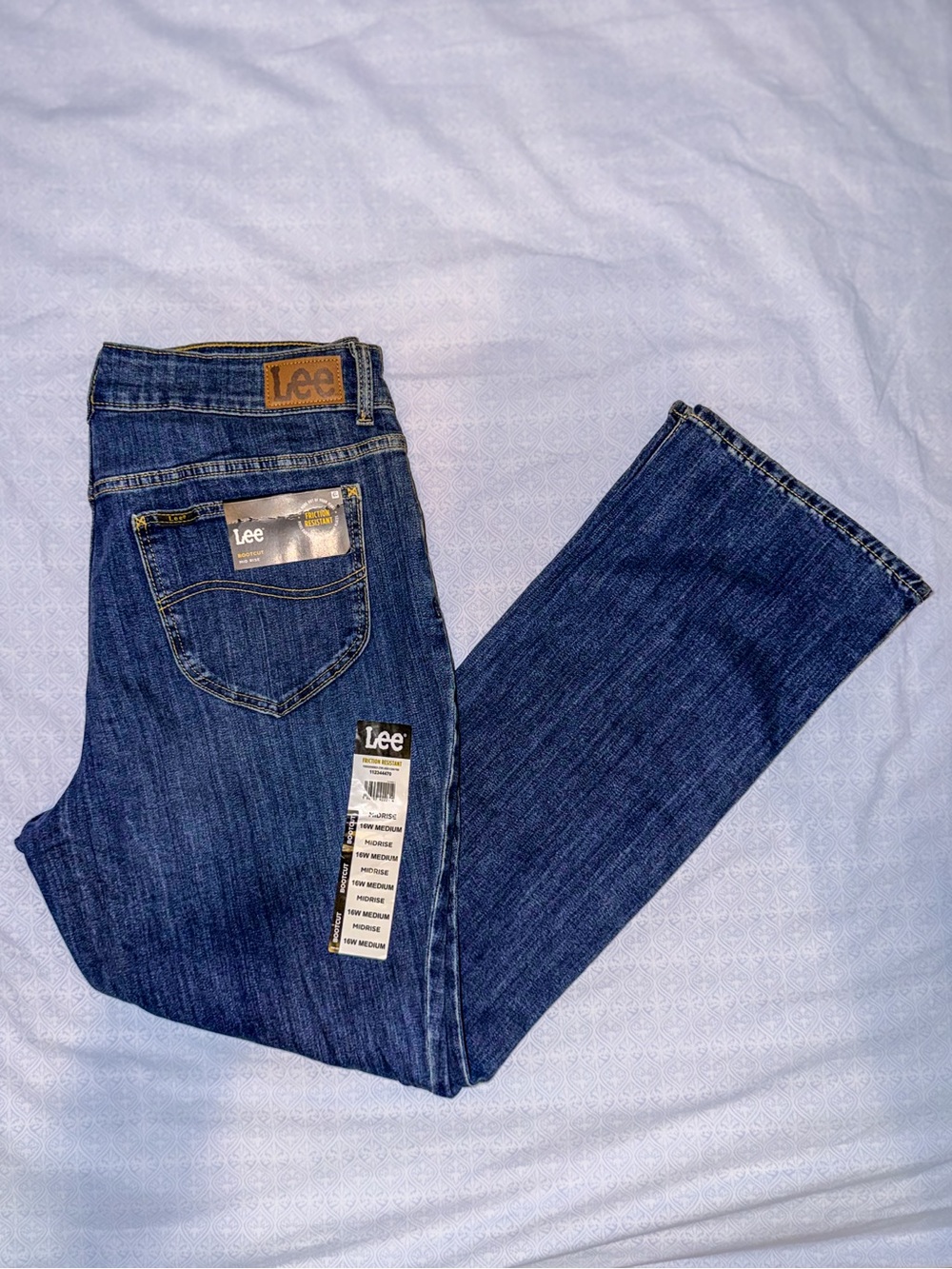 NWT Lee Mid-Rise Bootcut Jeans Medium Wash Denim Size 16W Medium